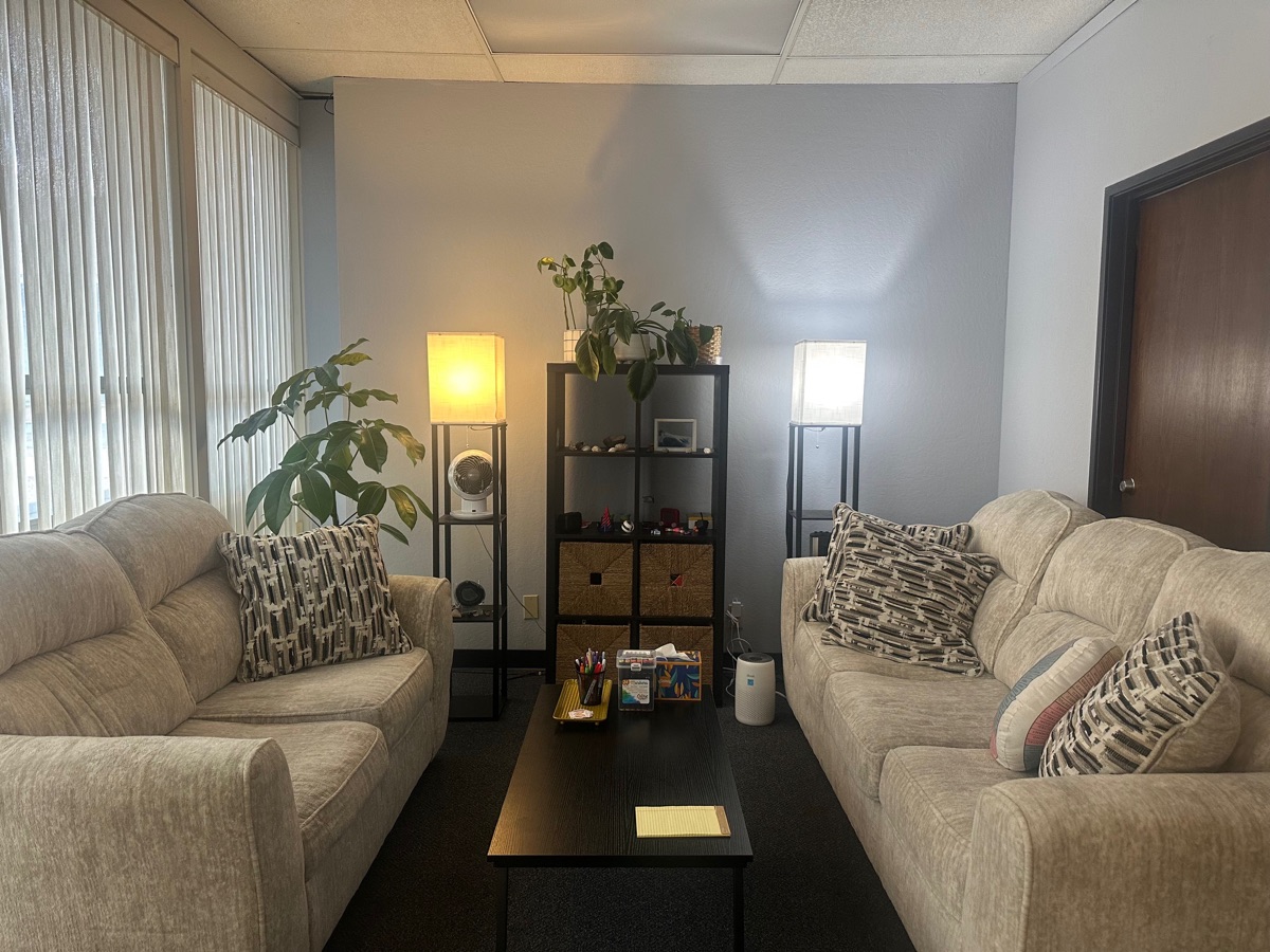 Comfortable therapy office at Mindful Evolutions